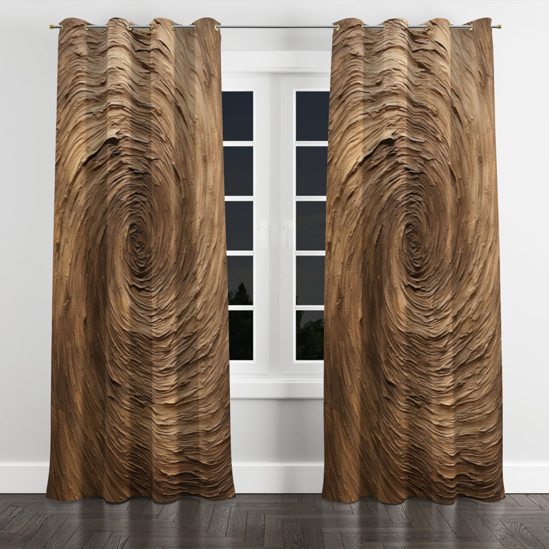 Rideau brun occultant avec œillets Brown Calm, L 52 po x L 63 po, Œillets dorés