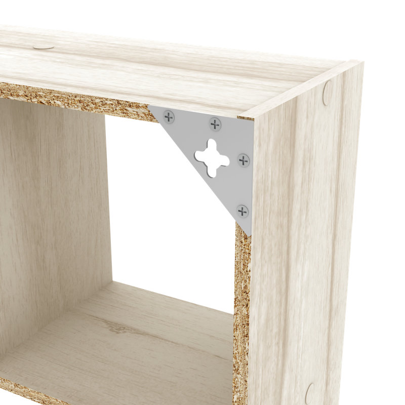 Mini Offset 4-Cube Bookcases, Bleached Walnut