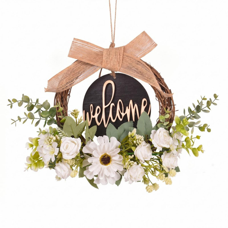 Couronne blanche 16 pouces pour porte d'entrée