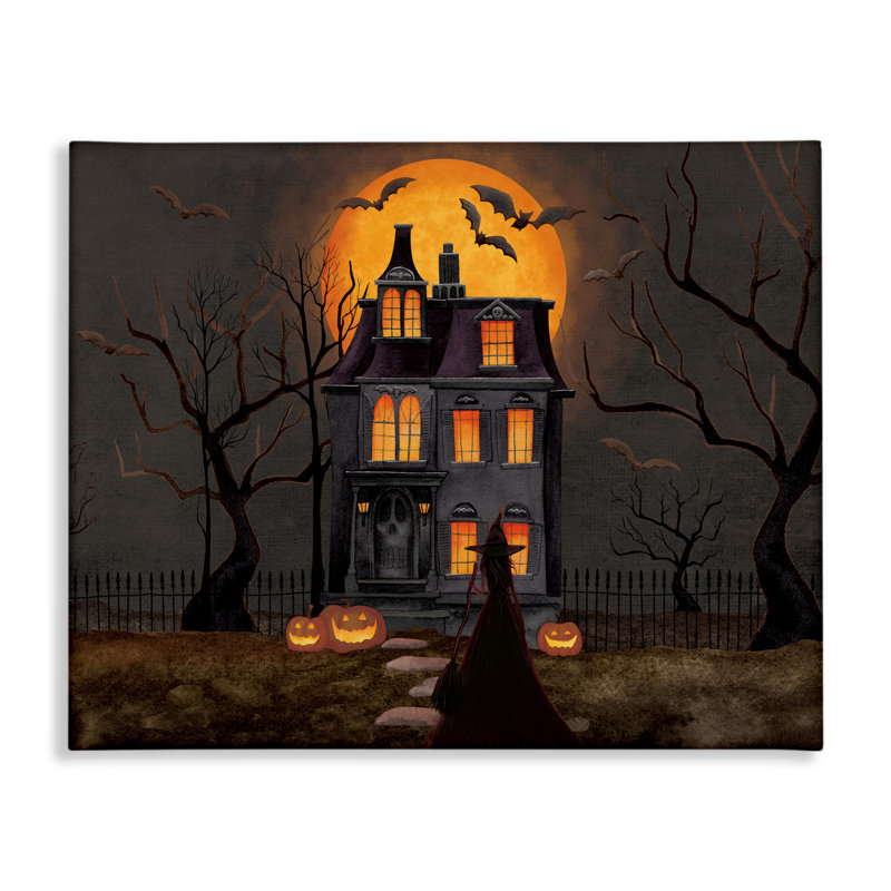 Bats Over Haunted Mansion Canvas, conception par Nicole Tamarin, H 24 po x l 30 po