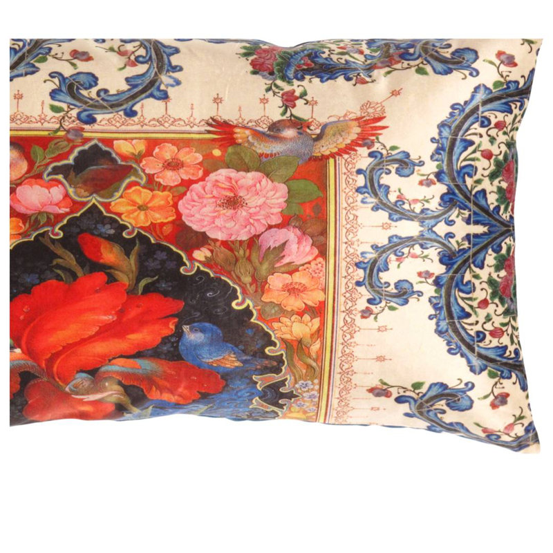 Pillow Cover & Insert, Red/Beige/Blue/Navy, 16"H x 24"W, Rectangle