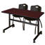 Table gigogne d'appoint Nevjana, 2 chaises empilables-32978972-32962091-32962097