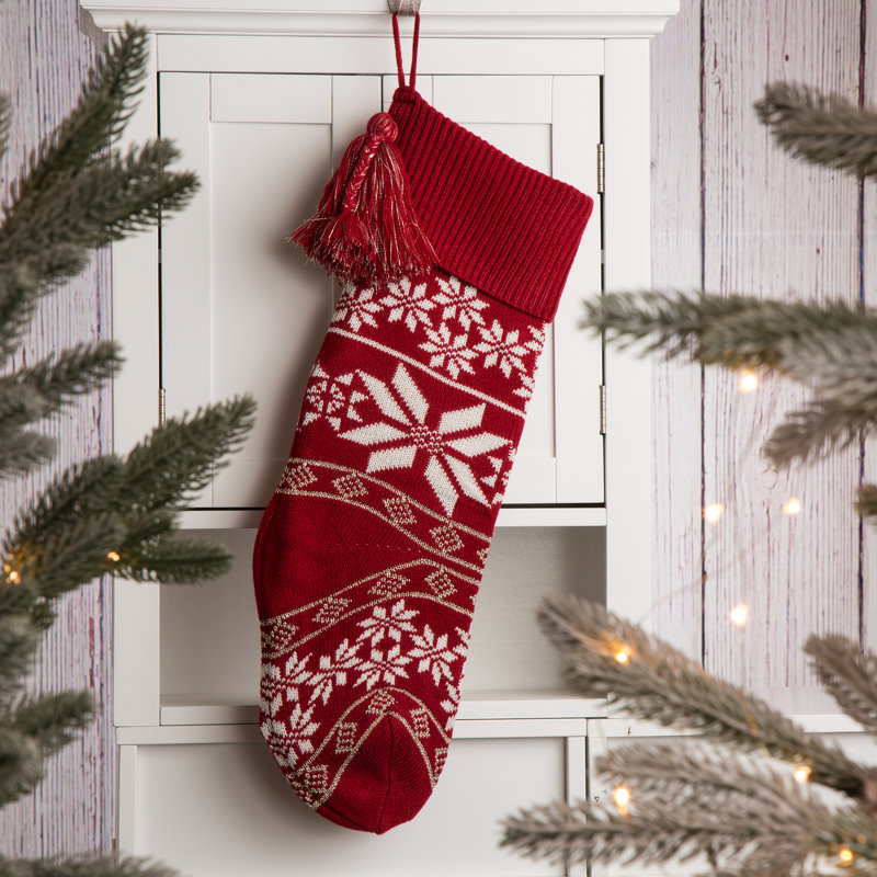 Chaussette de noël acrylique en bonneterie