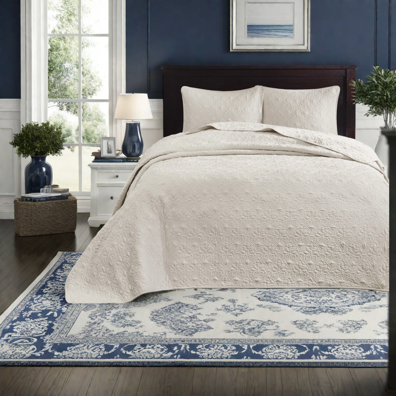 Chic Cotton Bedding Sets, Reversible Cream Design For Home Comfort