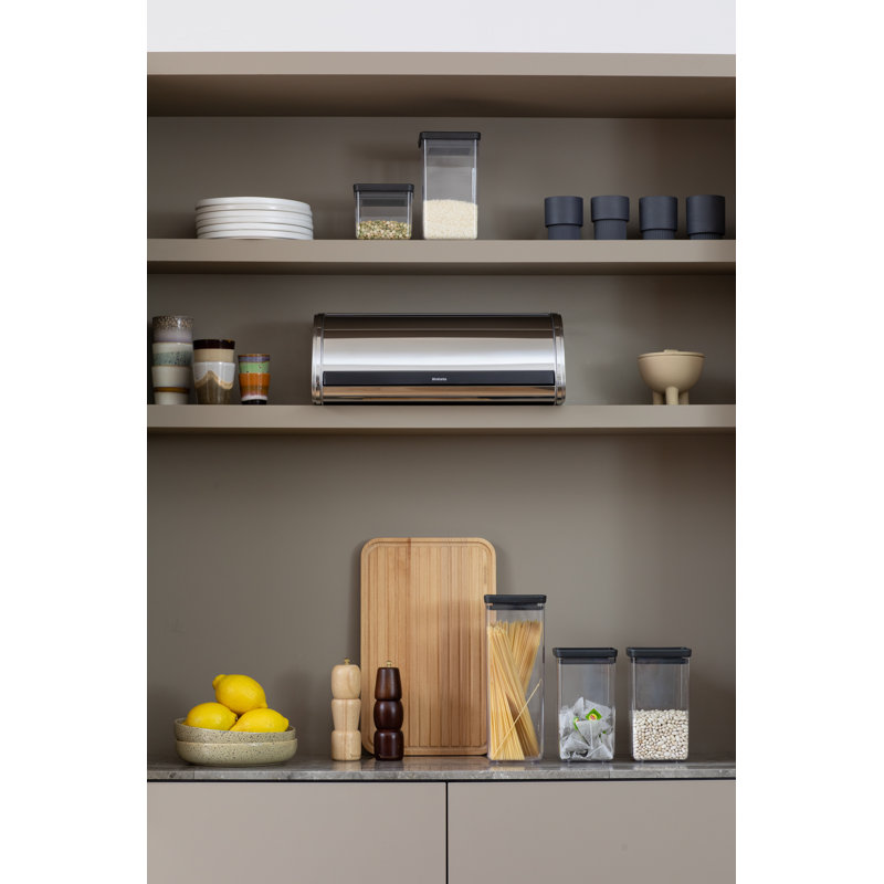 Brabantia Roll Top Bread Bin, Brilliant Steel