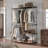 Anghel Industrial Rustic Open Wardrobe Garment Rail With Storage Shelves