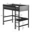 Lit mezzanine simple avec bureau et tête de lit tapissier