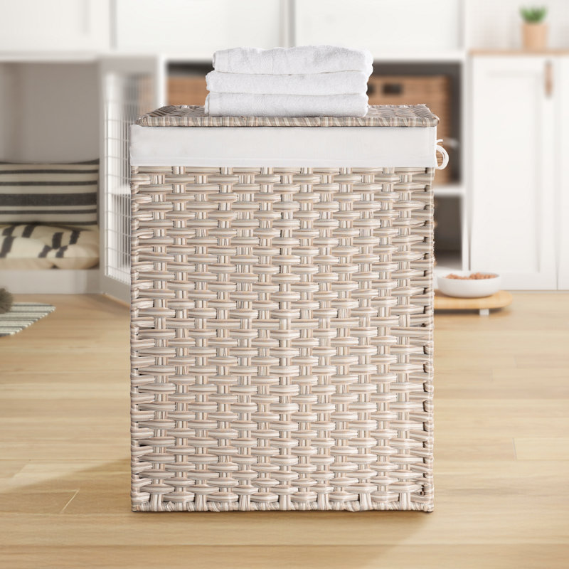 Laundry Hamper with Handles, Beige