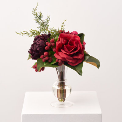 13 " Peony and Rose Arrangement