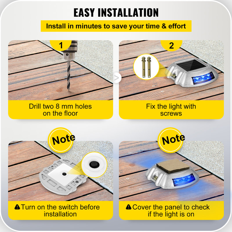 Solar Powered Blue LED Aluminum Pathway Light Pack