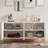 Wood Console Table with  Carved 4-door Sideboard,Adjustable Shelves-671486776