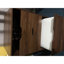 Bureau de coiffeuse 3-en-1 avec miroir éclairé et tabouret, coiffeuse compacte, finition noyer | Idée de cadeau-28238123