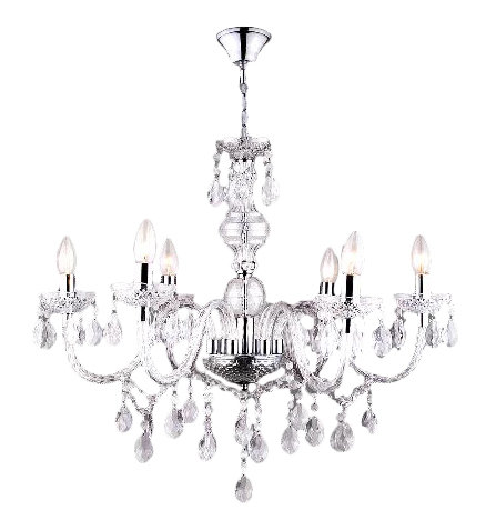 Jeffries 6 - Light Chandelier, Transparent