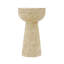 Ensemble de 2 porte-bougies en ciment beige, socle sur pied 4,7 po x 4,7 po x 7,9 po avec texture pierre naturelle