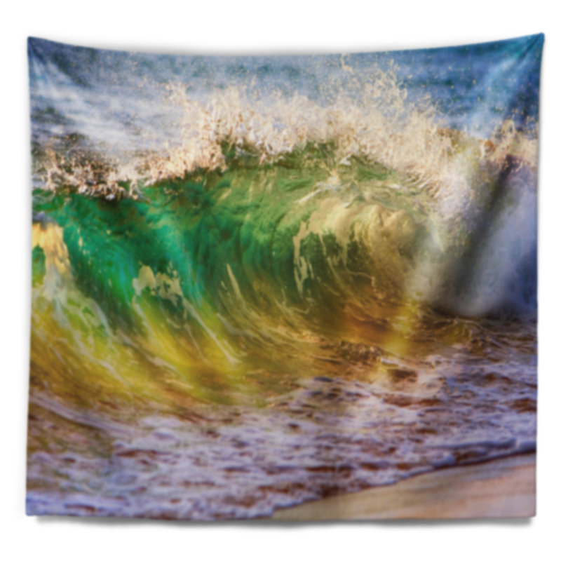 Ocean turning green tapisserie Seascape, H 32 po x l 39 po