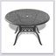 Table de salle à manger de 48 po en fonte d'aluminium avec cadre noir et trou pour parasol Structure de base solide, confortable, durable et magnifique