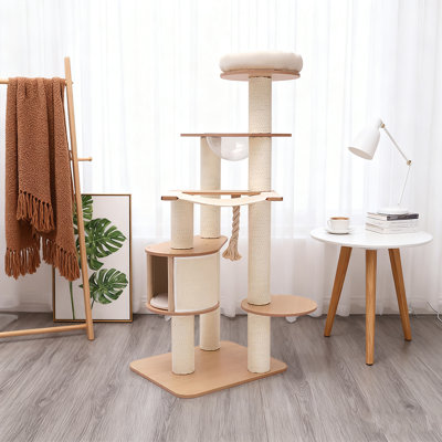 Modern Style Wooden Large Cat Tree
