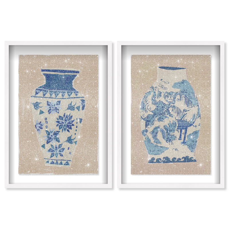 Heirloom Ornaments Set Set by Oliver Gal, White Shadowbox, 21.5"H x 31.5"W