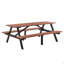 Ensemble de table de pique-nique en bois massif de 75 po avec capacité de 2200 lb pour le patio extérieur avec trou pour parasol
