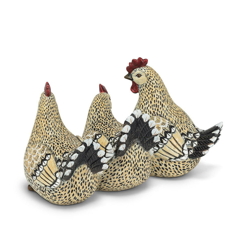 Faulks Tailed Rooster Trio Figurine