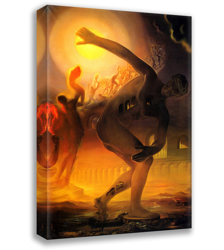 Toile tendue avec toile Cosmic Athlete par Salvador Dali, H 24 po x l 17 po