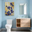 Plantes et fleurs fleurs bleues sur fond doré