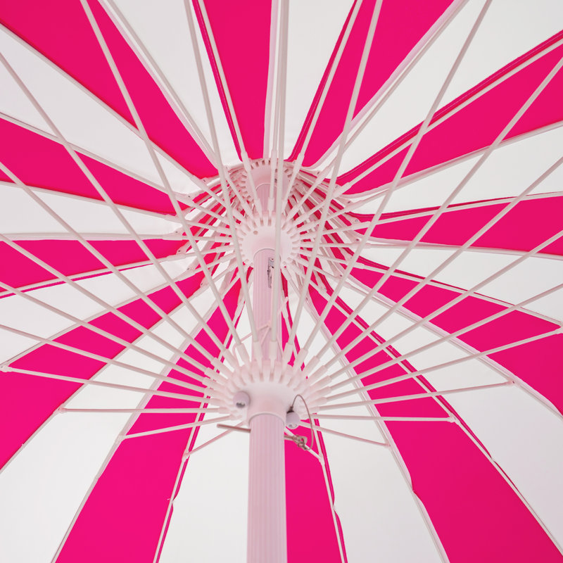 Parasol d'extérieur 8 pi, Rouge rosé / blanc