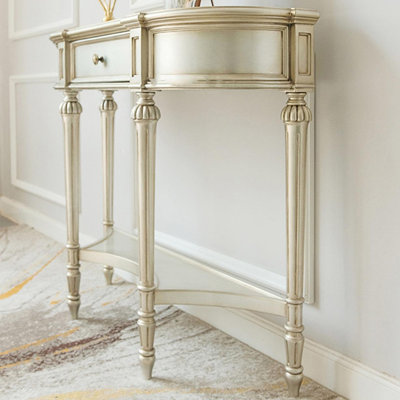 Picture color Solid + Manufactured Wood Half-circle Console Table