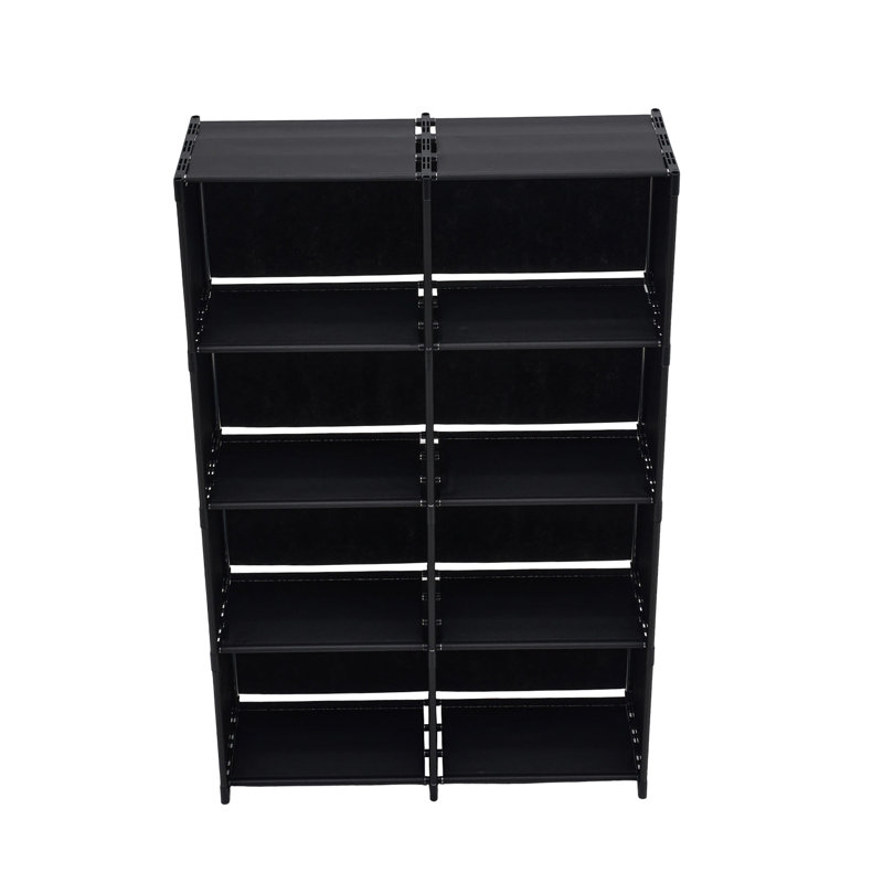 80cm W Galvanized Steel Bookcase, 125 cm H x 80 cm W x 29 cm D x, Black