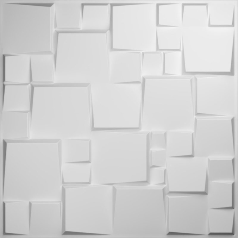 19.625" White Textured 3D PVC Wall Panels (50-Pack)