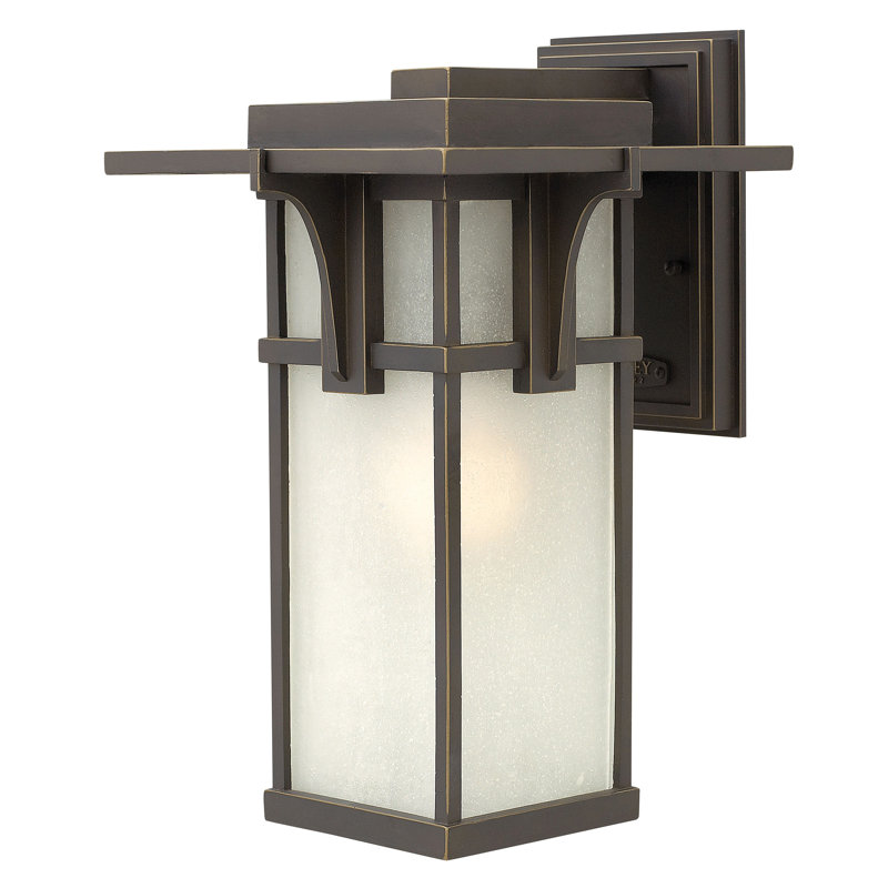 Manhattan 1-Light Aluminum Outdoor Craftsman Wall Mount Lantern, 100W Max Medium, 15" H x 9.3" W x 10.3" D