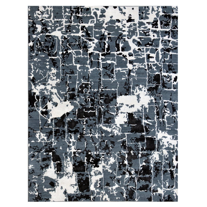 Hundley Wool Abstract Area Rug, Rectangle 8' x 10'