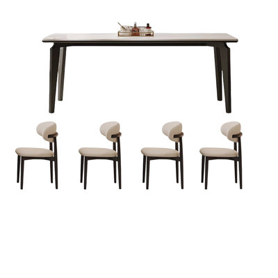 Superbe ensemble de chaises de table en pierre de frêne blanc brûlé