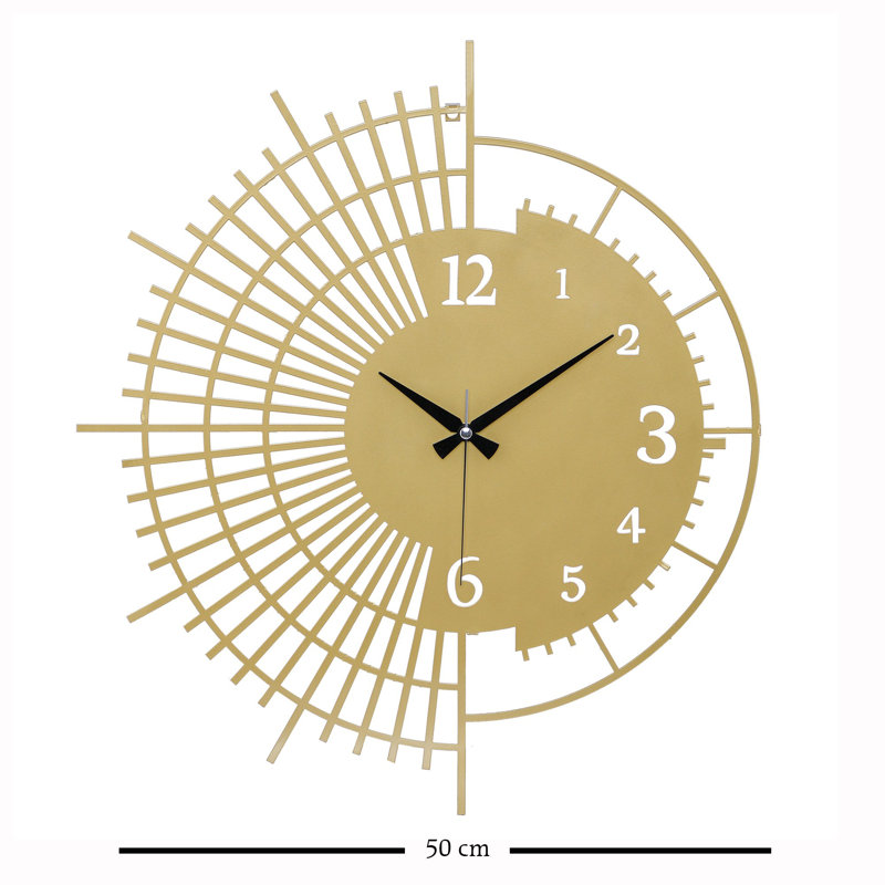 Amarmula Metal Wall Clock, Gold, 50 x 50 cm