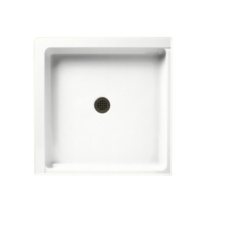 36'' W 36'' D Square Double Shower Base, Tahiti White