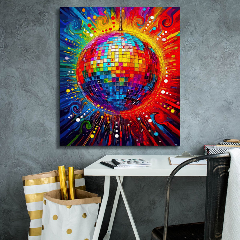  «The Disco Ball» par Dean Russo, art mural sur toile, 26 po x 30 po