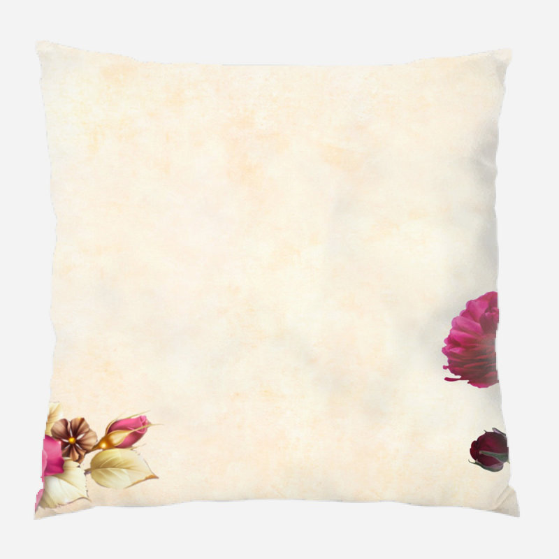 Coussin décoratif fleur Waut, Microsuède, Intérieur