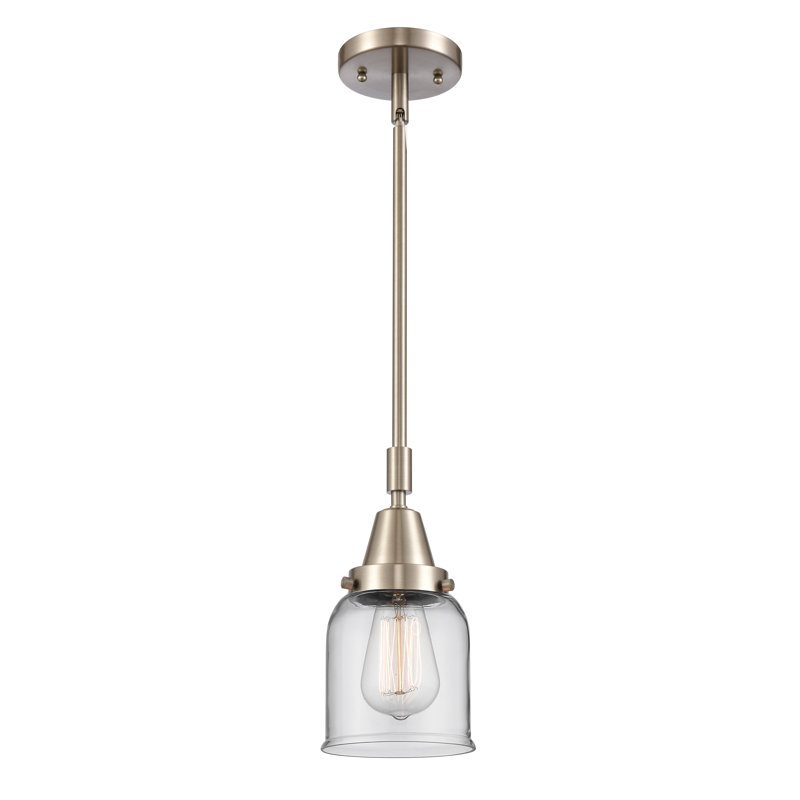 Lesher 1 - Light Single Pendant, 44.125" H x 5" W x 5" D, Clear, Brushed Satin Nickel
