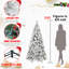 Arbre de Noël enneigé 7 pi avec 1060 pointes et aiguilles dures, structure à charnières facile à installer, support en métal massif, idéal pour les présentoirs saisonniers, assemblage sans effort, excellent