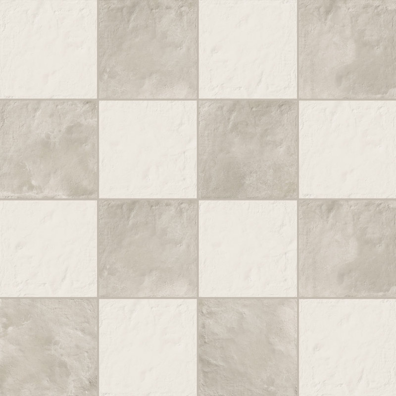 Carrelage en porcelaine 8x8 Autumn Essentials, Gris / Blanc