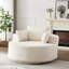 Chaise pivotante en mousse de velours côtelé simple de 55 po de hauteur avec mouvement à 360 degrés, couette moderne moelleuse, installation rapide, tissu en fausse fourrure de lapin et rotation du canapé-lit, installation, oreiller