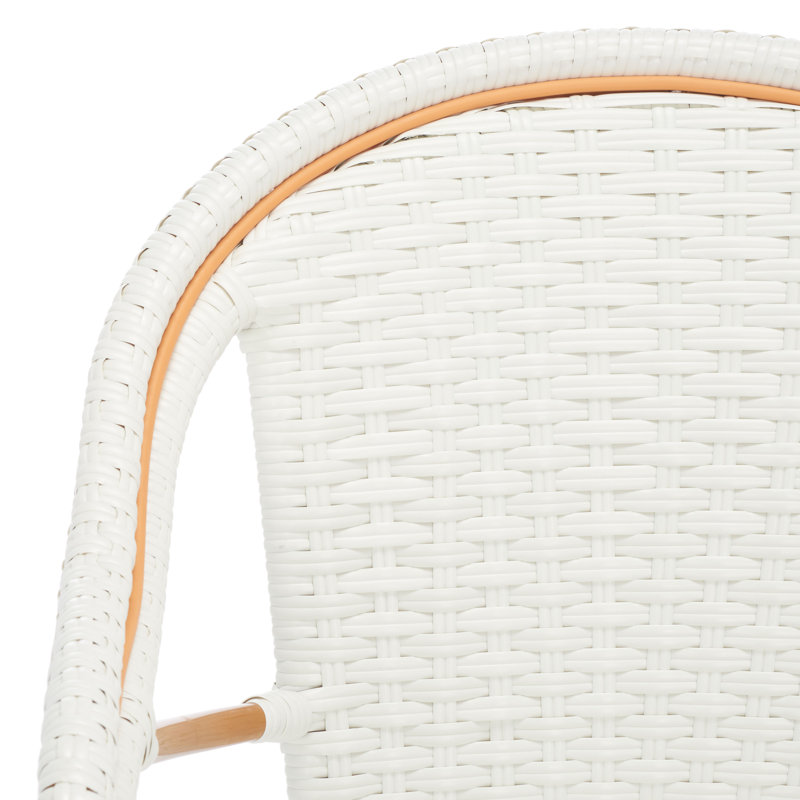 Pawel Wicker Premium All-Weather Wicker Outdoor Dining Armchair, Gold, Gold