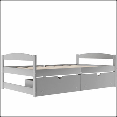 Twin size platform bed, with two drawers Light and elegant: the perfect combination of function and aesthetics