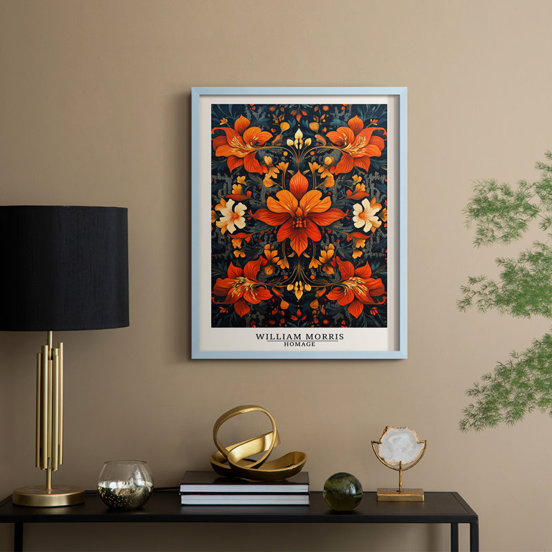 Reproduction encadrée de la collection XXV de la collection de bois massif - Bois massif, H 15 po x l 12 po, Blue