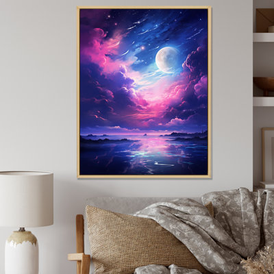 " Moon In Blue Purple Clouds "