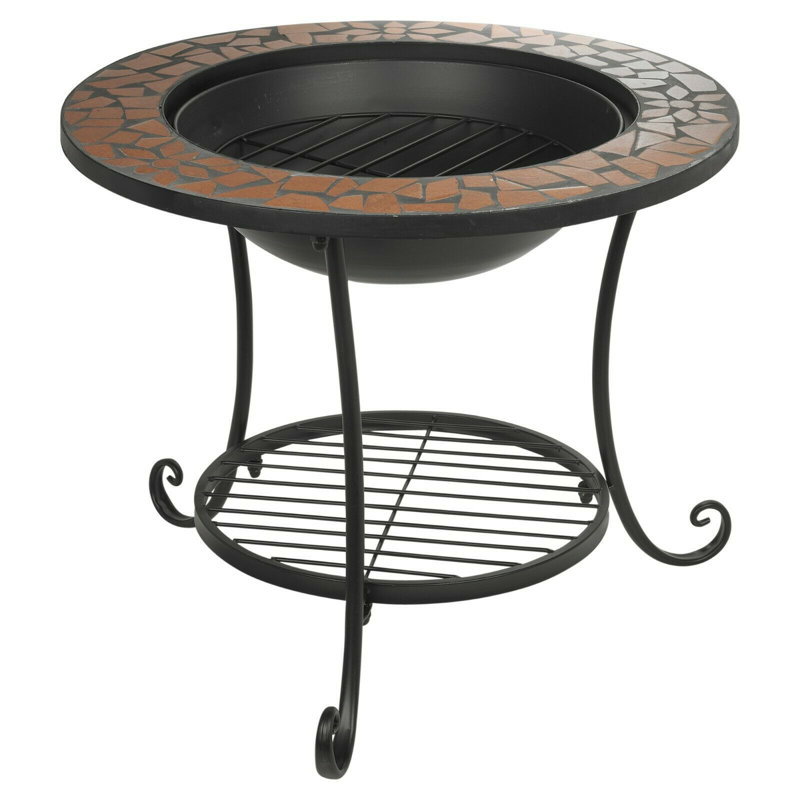 Dreyfuss Round Steel Wood Burning Smokeless Fire Pit