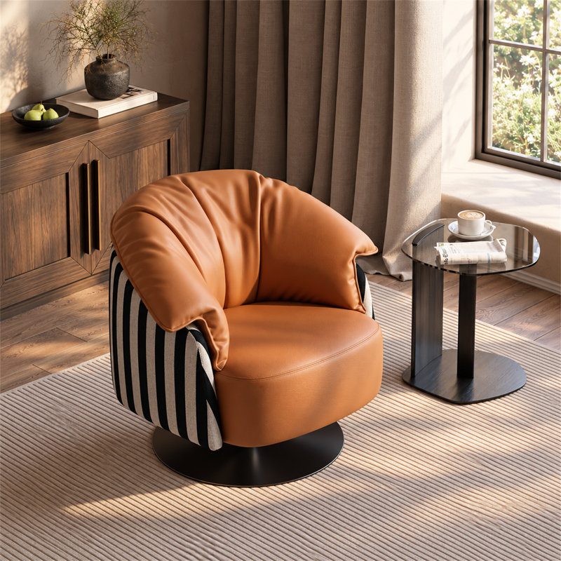 Fauteuil d'appoint à dossier rabattable en similicuir