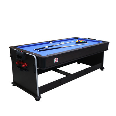 Table de jeu rotative 4-en-1 7 pi Lazy Dog en brun / bleu