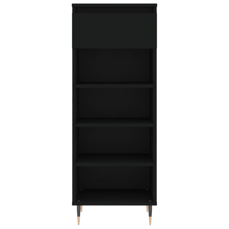 4 Pair Shoe Storage Cabinet, Black