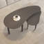 Table basse gigogne moderne avec plateau en placage de chêne